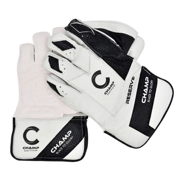 Picture of Champ Reserve Wicket Keeping Gloves - Black and White