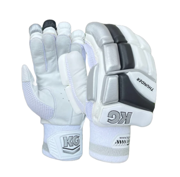 Picture of KG THUNDER Batting Gloves 2023 – BLACK -Silver – WHITE – ADULTS