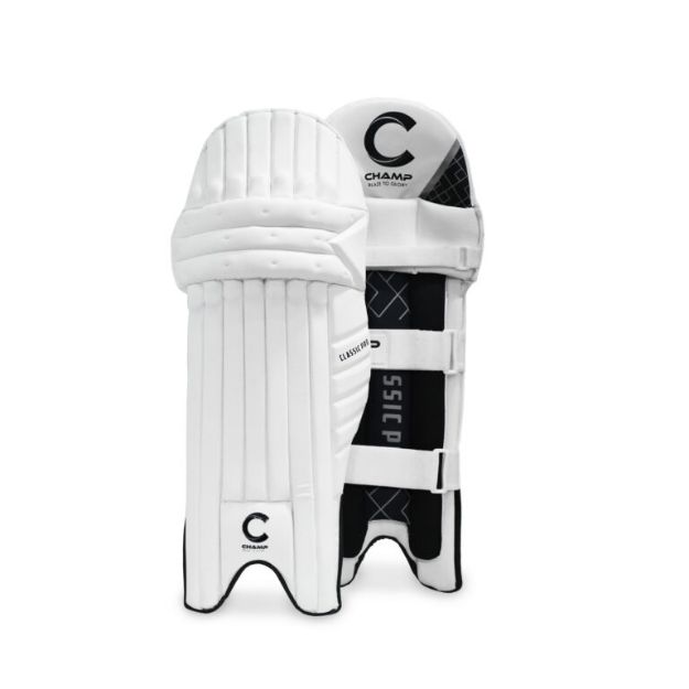 Picture of Champ Classic Pro – 2024 Range – Light Weight – Batting Leg guard – Black and White - Adult