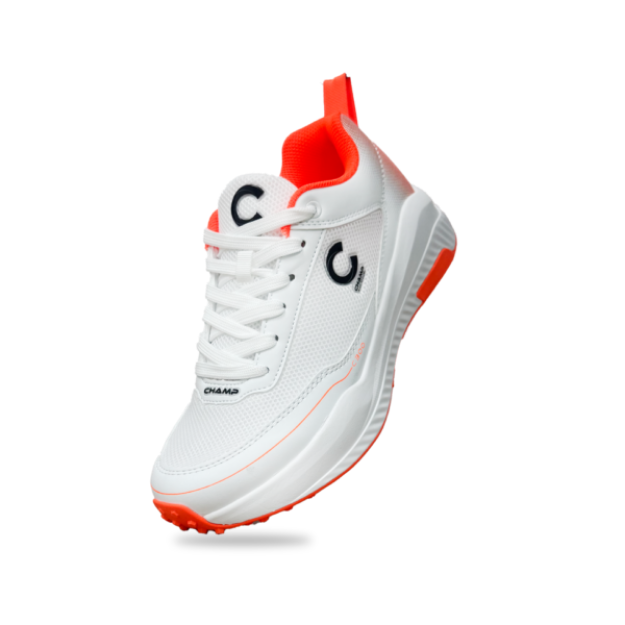 Picture of Champ C300 Junior Rubber – Cricket Shoes – White and Orange