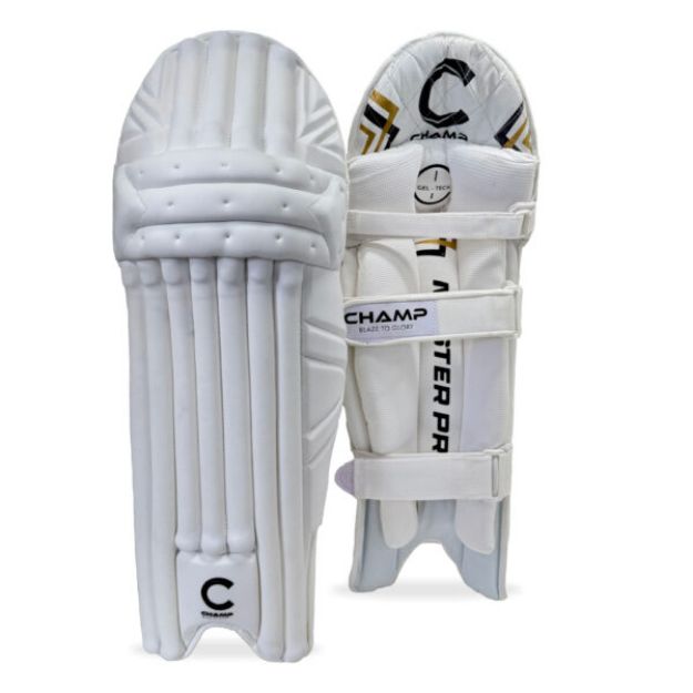 Picture of Champ Master Pro – Light Weight – Batting Leg Guard – Gold and White - Adult