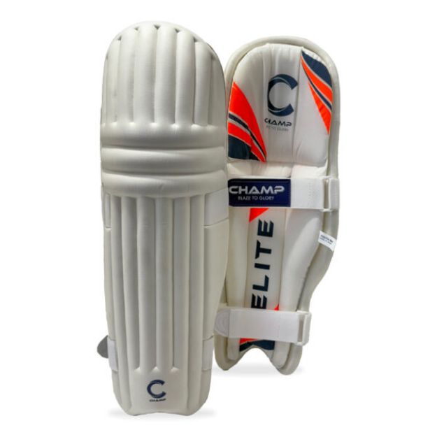 Picture of Champ Elite Moulded Batting Pads - Orange and White - Youth