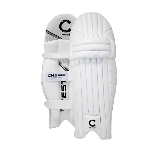 Picture of Champ Test – Light Weight – Batting Leg Guard – Black, Silver and White