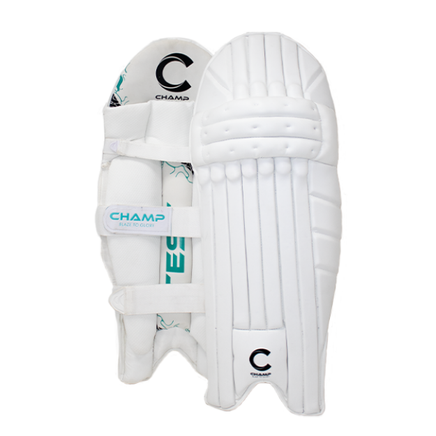 Picture of Champ Test – Light Weight – Batting Leg Guard – Teal and White