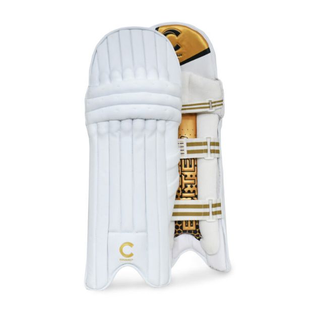 Picture of Champ Elite Pro 2024 Range – Light Weight – Batting Leg Guard – White/Gold - Adult