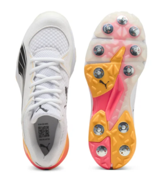 Picture of Puma Spike 24.1 White Black Sun Stream – Cricket Spikes